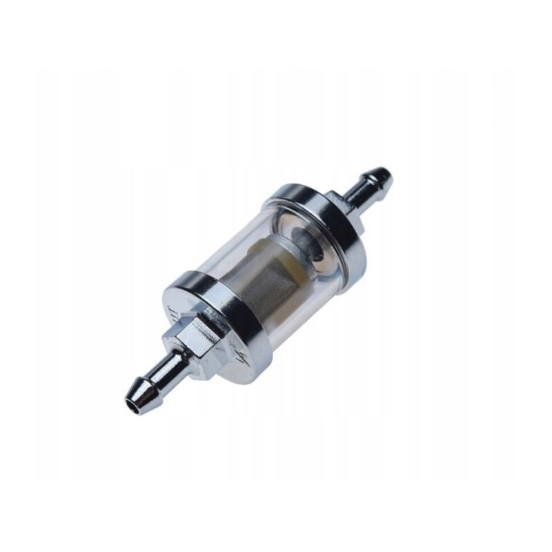 Fuel filter, chrome-plated metal