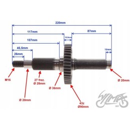 Transmission shaft rear output shineray atv250 s motogeneric