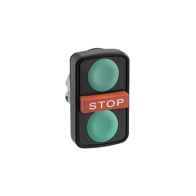 1 pcs - Schneider Electric Harmony XB4 Series Green, Red Momentary Push Button Head, 22mm Cutout, IP69