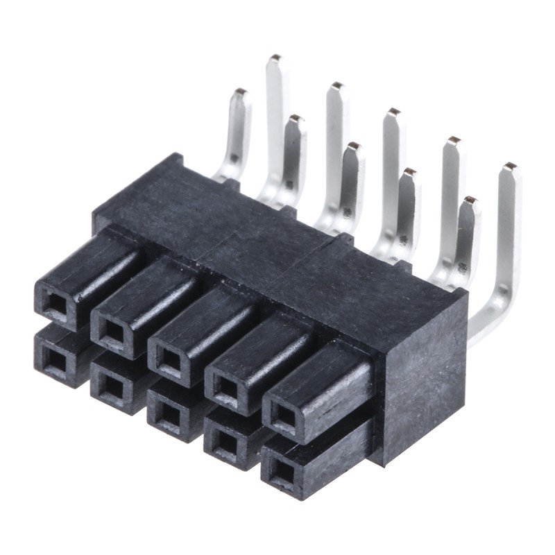 1 pcs - Samtec IPS1 Series Right Angle Surface Mount PCB Socket, 10-Contact, 2-Row, 2.54mm Pitch, Through Hole Termination