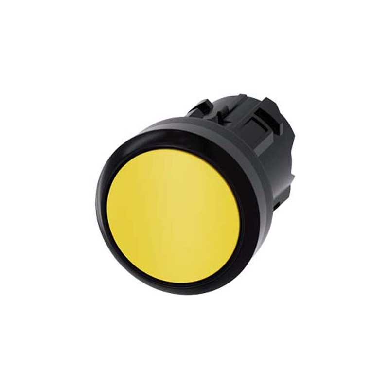 1 pcs - Siemens SIRIUS ACT Series Yellow Latching Push Button, 22mm Cutout, IP66, IP67, IP69K