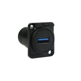 1 pcs - Amphenol Audio Straight, Chassis Mount, Socket Type Type A 3 IP40 USB Connector