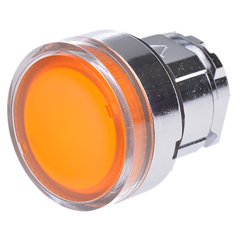 1 pcs - Schneider Electric Harmony XB4 Series Orange Illuminated Spring Return Push Button Head, 22mm Cutout, IP66, IP67, IP69K