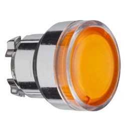 1 pcs - Schneider Electric Harmony XB4 Series Orange Illuminated Spring Return Push Button Head, 22mm Cutout, IP66, IP67, IP69K
