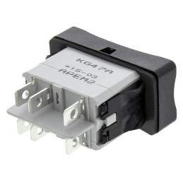 1 pcs - APEM DPDT, (On)-Off-(On) Rocker Switch Panel Mount