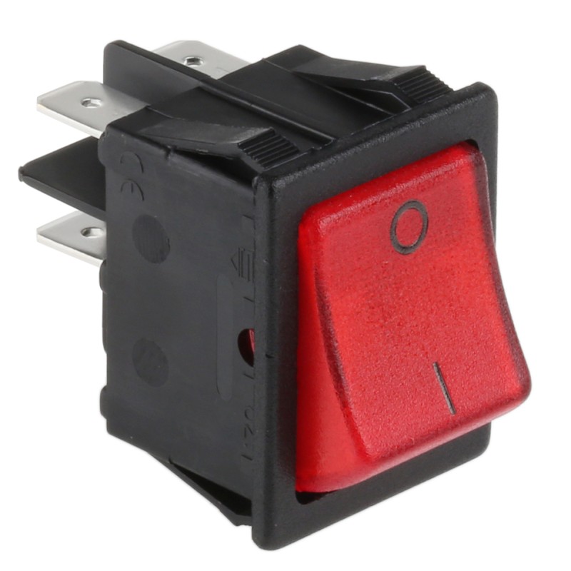 1 pcs - Molveno Illuminated DPST, On-None-Off Rocker Switch Panel Mount