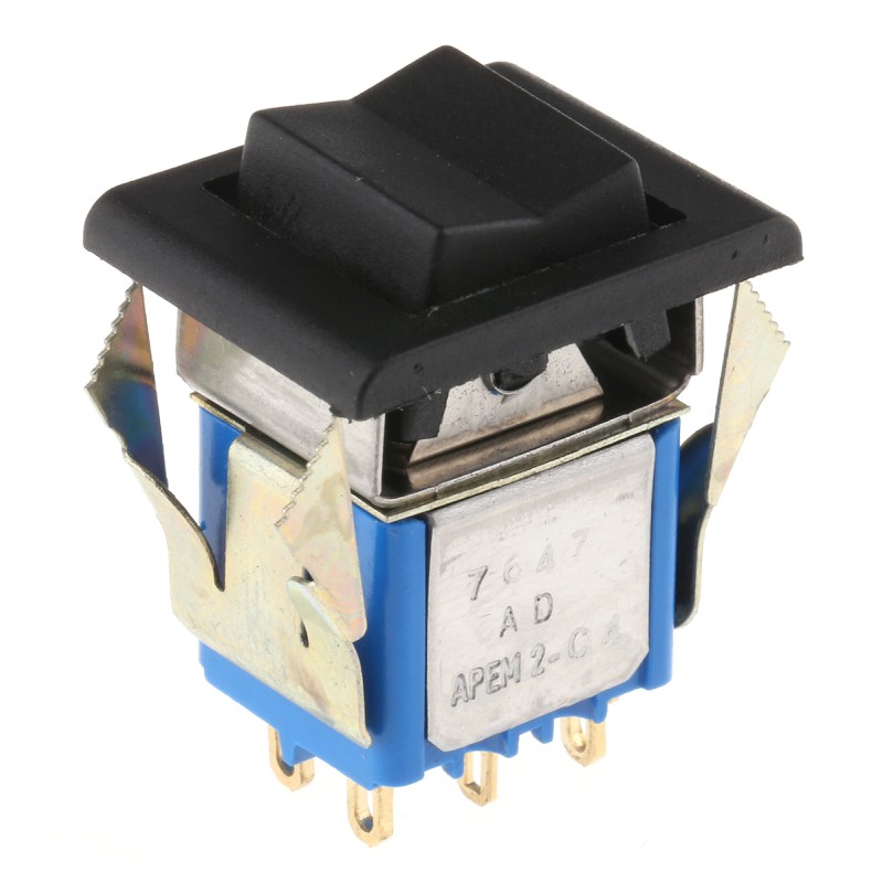 1 pcs - APEM DPDT, (On)-Off-(On) Rocker Switch Panel Mount