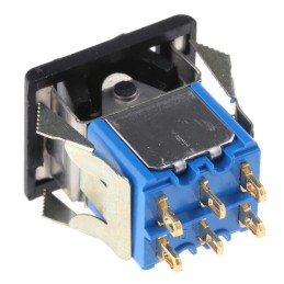 1 pcs - APEM DPDT, (On)-Off-(On) Rocker Switch Panel Mount