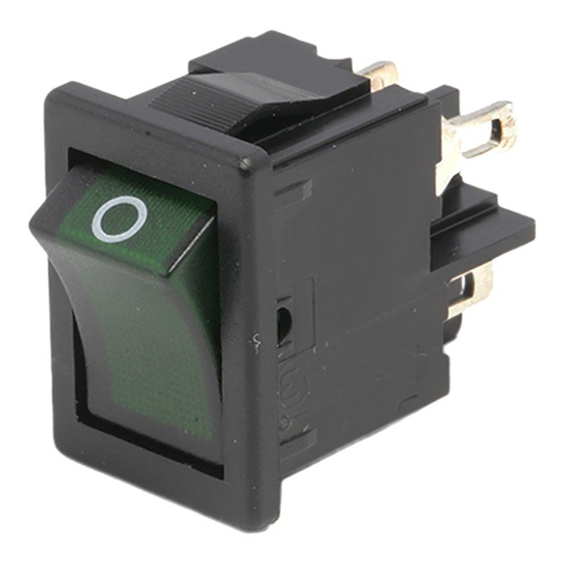 1 pcs - Marquardt Illuminated DPST, On-None-Off Rocker Switch Panel Mount