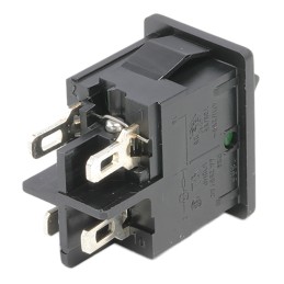 1 pcs - Marquardt Illuminated DPST, On-None-Off Rocker Switch Panel Mount