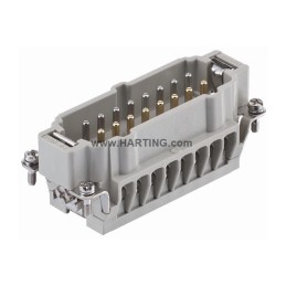 1 pcs - HARTING Heavy Duty Power Connector Insert, 16A, Male, Han E Series, 16 Contacts