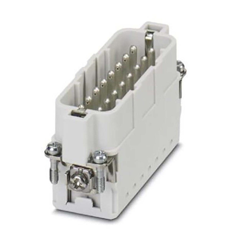 1 pcs - Phoenix Contact Heavy Duty Power Connector Insert, 16A, Male, HC Series, 16 Contacts