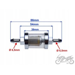 Fuel filter metal chrome motogeneric
