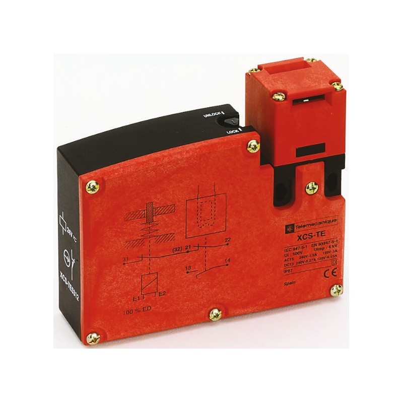 1 pcs - Telemecanique Sensors XCS-TE Series Solenoid Interlock Switch, Power to Unlock, 120V ac