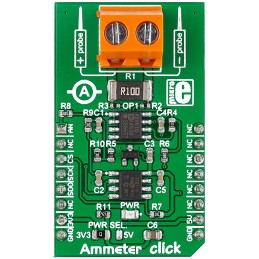 1 pcs - MikroElektronika Ammeter click Current Measurement for AD8616, MAX6106, MCP3201 for MikroBUS