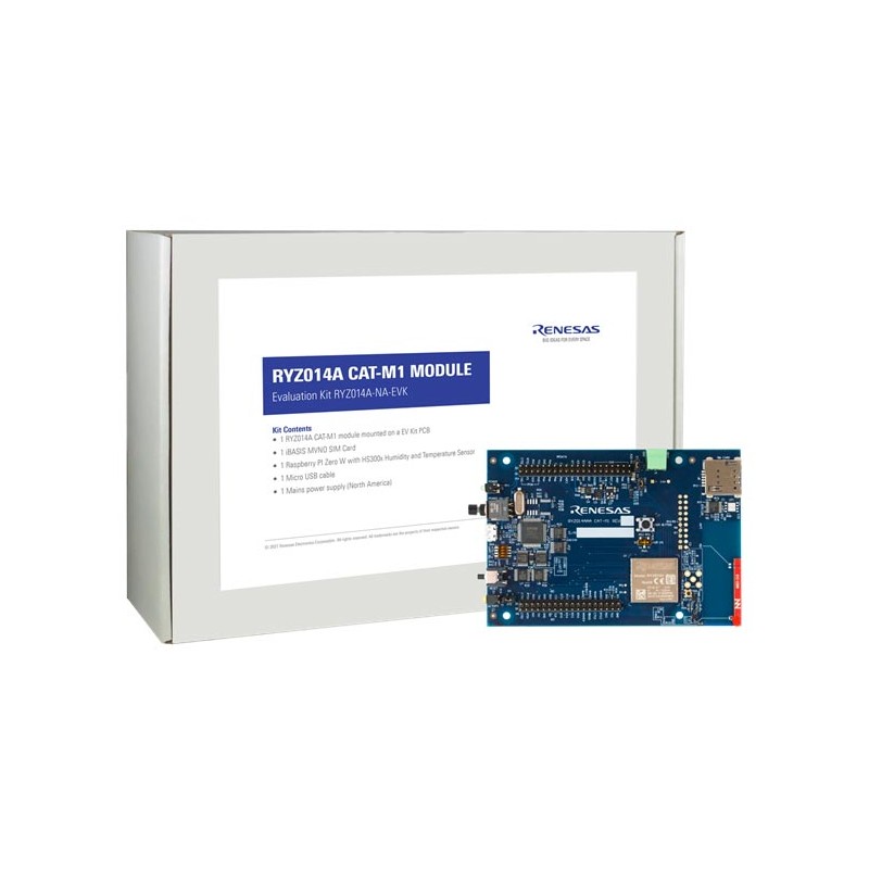 1 pcs - Renesas Electronics Evaluation Kit for RYZ014A Cat-M1 Module (Global Version) Dual LTE (Cat M1 and NB-IoT) Evaluation