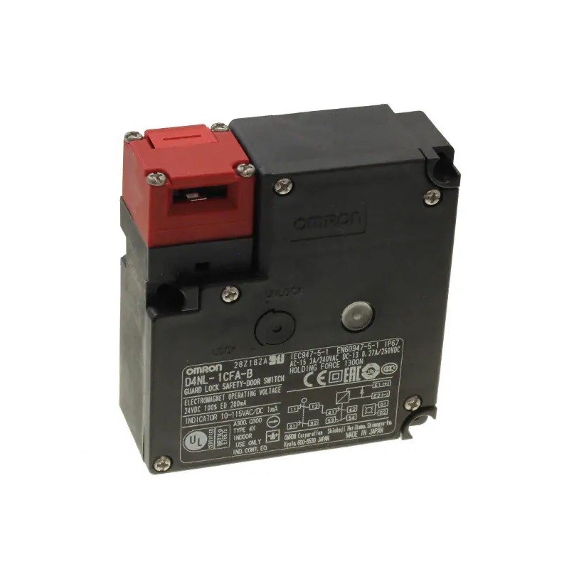 1 pcs - Omron D4NL Series Solenoid Interlock Switch, Power to Lock, 24V dc, 2NC/3NC