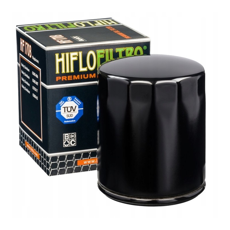Hiflofiltro oil filter hf170b black harley hd