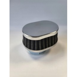 Air filter 38 mm oval low chrome