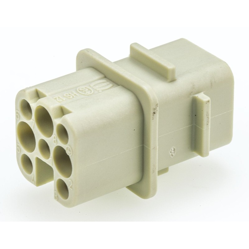 1 pcs - Han D Series Connector Insert, Female, 8 Way, 10A, 250 V