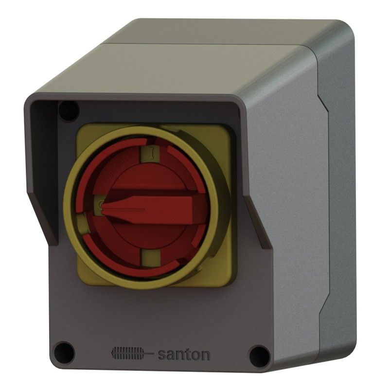 1 pcs - SANTON 4P Pole Wall Mount Isolator Switch - 25A Maximum Current, 15kW Power Rating