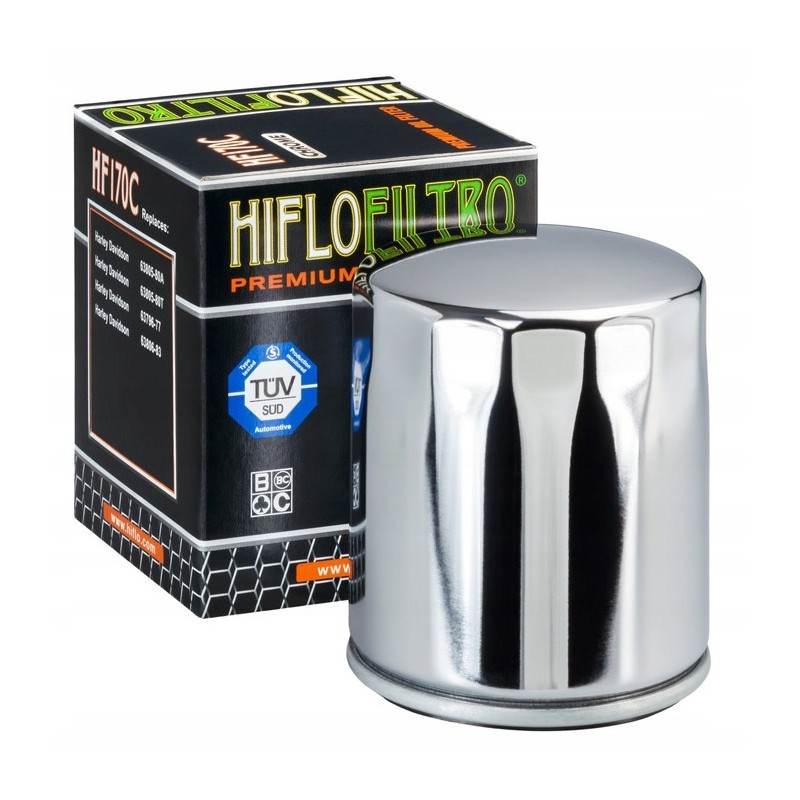 Hiflofiltro oil filter hf170c chrome harley hd