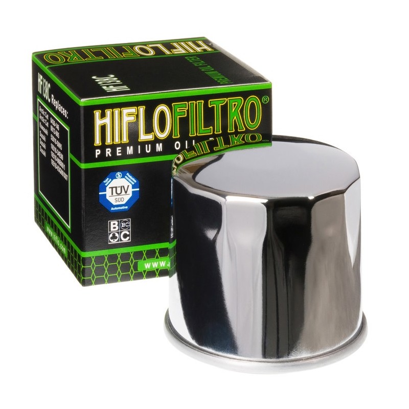 Hiflofiltro oil filter hf138c chrome
