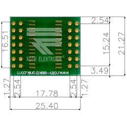 1 pcs - RE932-08, Double Sided Extender Board Multi Adapter Board FR4 25.4 x 21.27 x 1.5mm