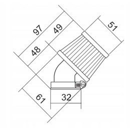 Air filter cone fi 32 mm cat. 45 Taiwan