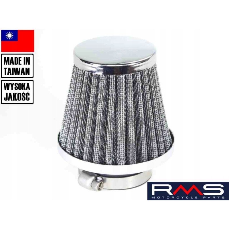 Air filter, cone diameter 38 mm, straight, large, Taiwan