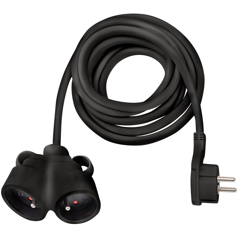 1 pcs - brennenstuhl 3m 2 Socket Type E - French Extension Lead, 230 V, IP20