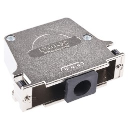 1 pcs - FCT from Molex FMK Series Die Cast Zinc Angled D Sub Backshell, 50 Way, Strain Relief