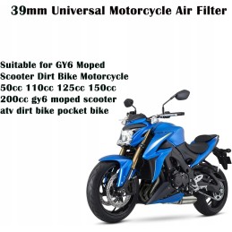 39 mm conical air filter for a motorcycle