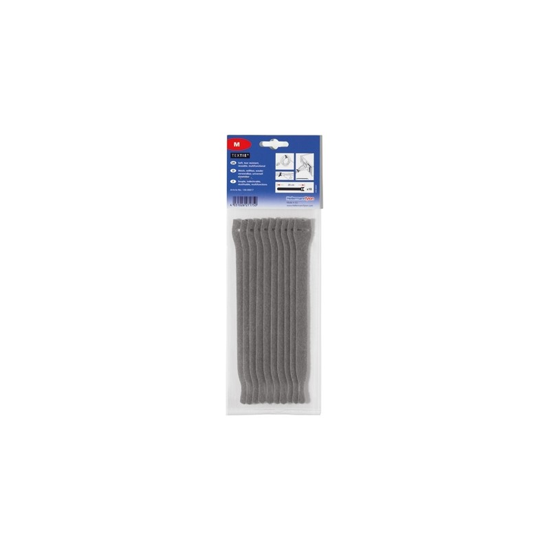 1 pcs - HellermannTyton Cable Tie, Hook and Loop, 1m x 13 mm, Grey PA (Loop), PP (Hook), Pk-1
