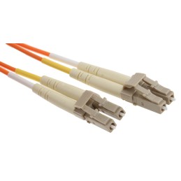 1 pcs - RS PRO LC to LC Duplex Multi Mode OM2 Fibre Optic Cable, 50/125μm, Orange, 2m