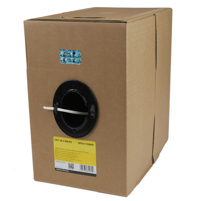 1 pcs - StarTech.com Cat5e Ethernet Cable, U/UTP, White PVC Sheath, 305m, CMR Rated