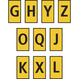 1 Bag of 200 - HellermannTyton WIC0 Snap On Cable Markers, Black, Pre-printed 'G, H, J, K, L, O, Q, X, Y, Z', 0.8 - 2.2 Cable