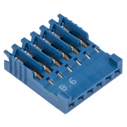 10 pcs - TE Connectivity, AMPMODU HE14 Female Connector Housing, 2.54mm Pitch, 6 Way, 1 Row