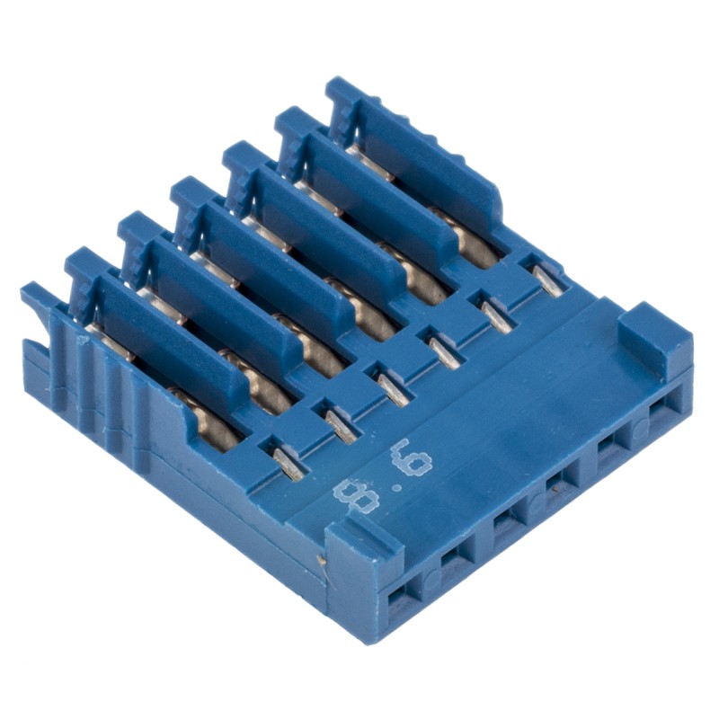 10 pcs - TE Connectivity, AMPMODU HE14 Female Connector Housing, 2.54mm Pitch, 6 Way, 1 Row