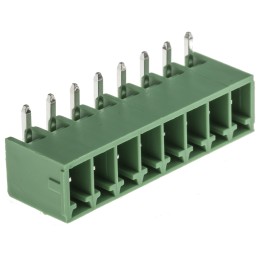 10 pcs - RS PRO 3.5mm Pitch 8 Way Right Angle Pluggable Terminal Block, Header, Through Hole, Solder Termination