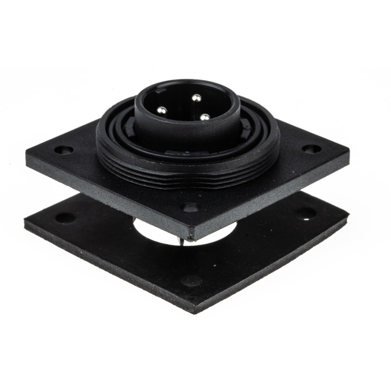 1 pcs - Bulgin Circular Connector, 3 Contacts, Flange Mount, Plug, Male, IP68, Standard Buccaneer Series