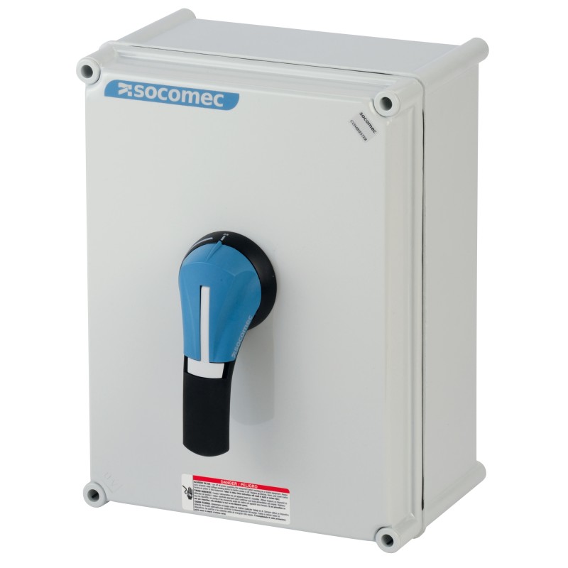 1 pcs - Socomec 4P Pole Wall Mount Switch Disconnector - 250A Maximum Current, 132kW Power Rating, IP65