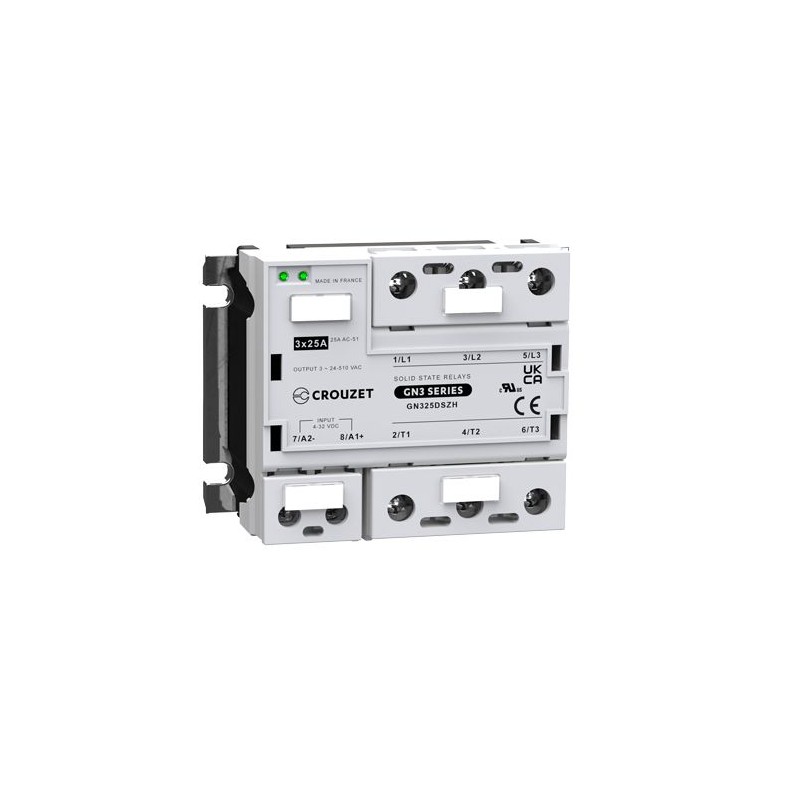 1 Box of 1 - Crouzet GN3 Series Solid State Relay, 25 A Load, Panel Mount, 510 V rms Load