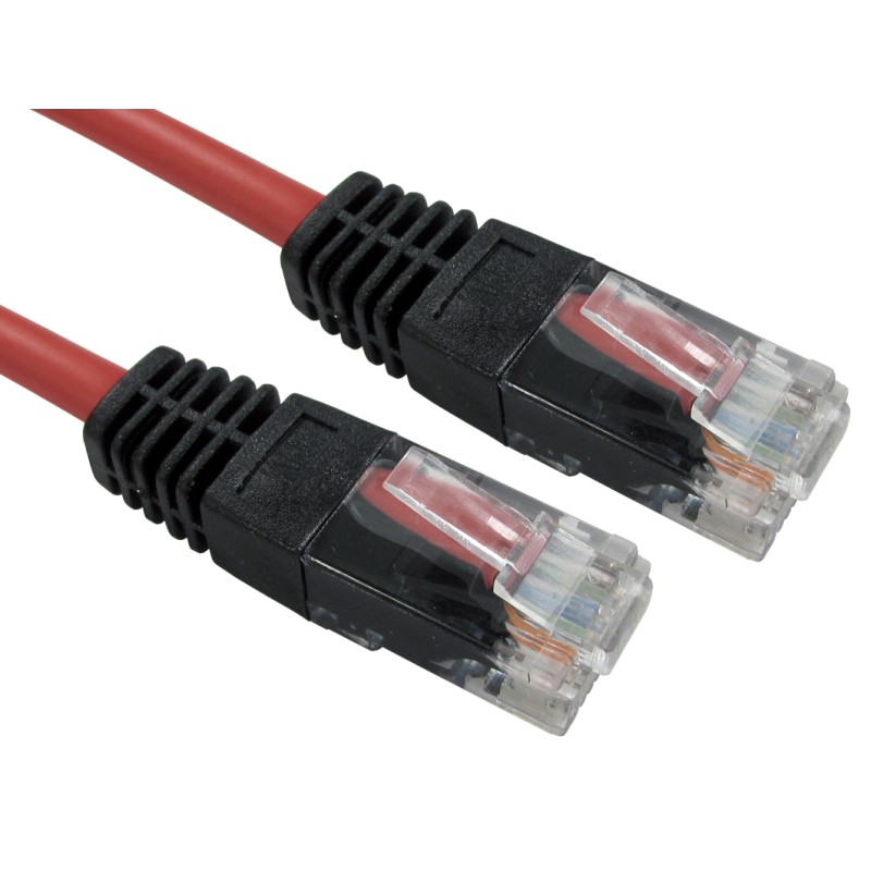 1 pcs - RS PRO Cat5e Straight Male RJ45 to Straight Male RJ45 Ethernet Cable, UTP, Red PVC Sheath, 2m