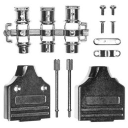 1 pcs - Norcomp 952 Series Zinc D Sub Backshell, 15 Way, Strain Relief