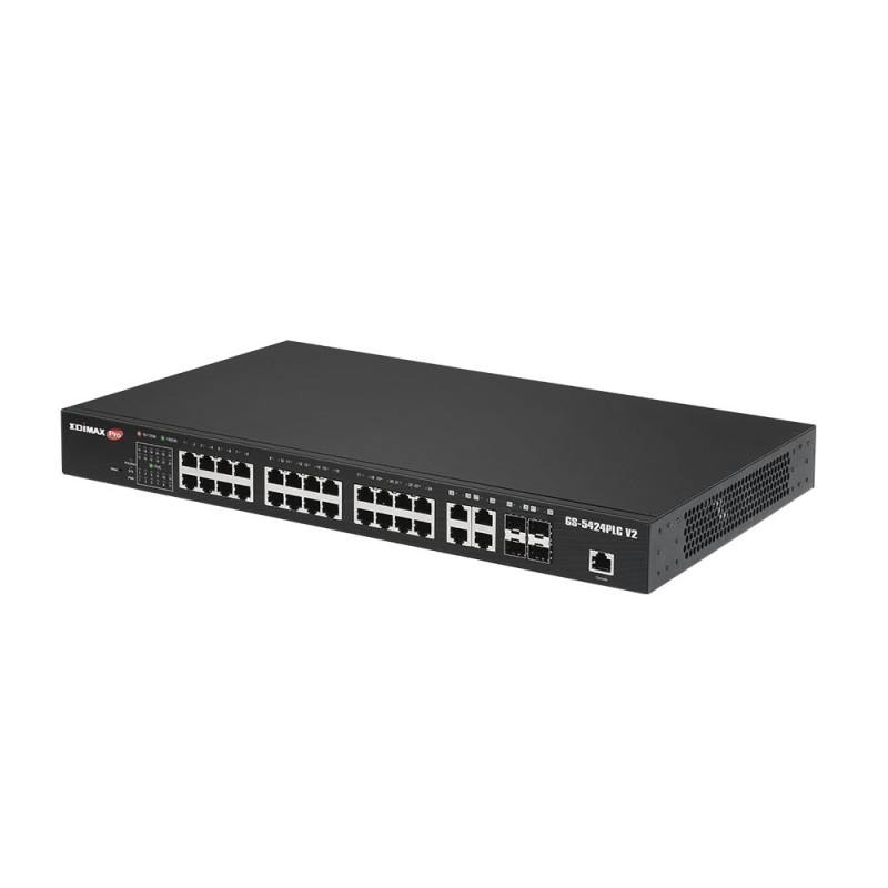 1 pcs - Edimax GS-5424PLC V2, Smart 28 Port Gigabit Switch With PoE