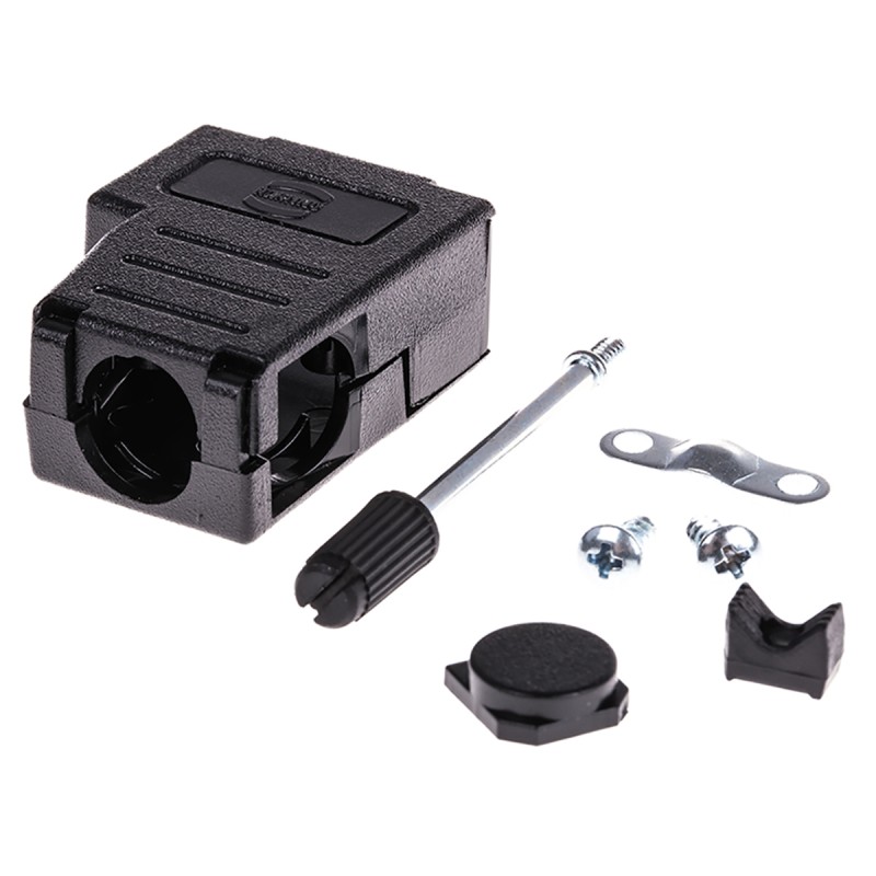 1 pcs - Harting D-sub Series Thermoplastic D Sub Backshell, 9 Way, Strain Relief