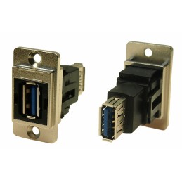1 pcs - RS PRO Straight, Panel Mount, Socket to Socket Type A to A 3.0 USB Connector
