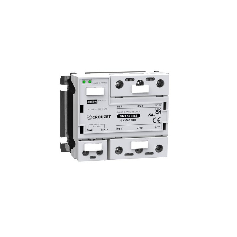 1 Box of 1 - Crouzet GN3 Series Solid State Relay, 50 A Load, Panel Mount, 510 V rms Load