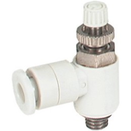1 pcs - SMC AS Series Threaded Speed Controller, 6mm Tube Inlet Port x 6mm Tube Outlet Port